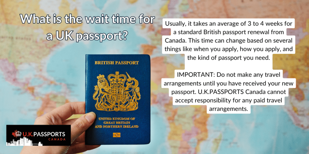 What is the wait time for a UK passport - infographic explaining waiting times