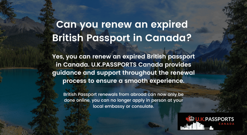 Infographic explaining how to renew expired British passport in Canada